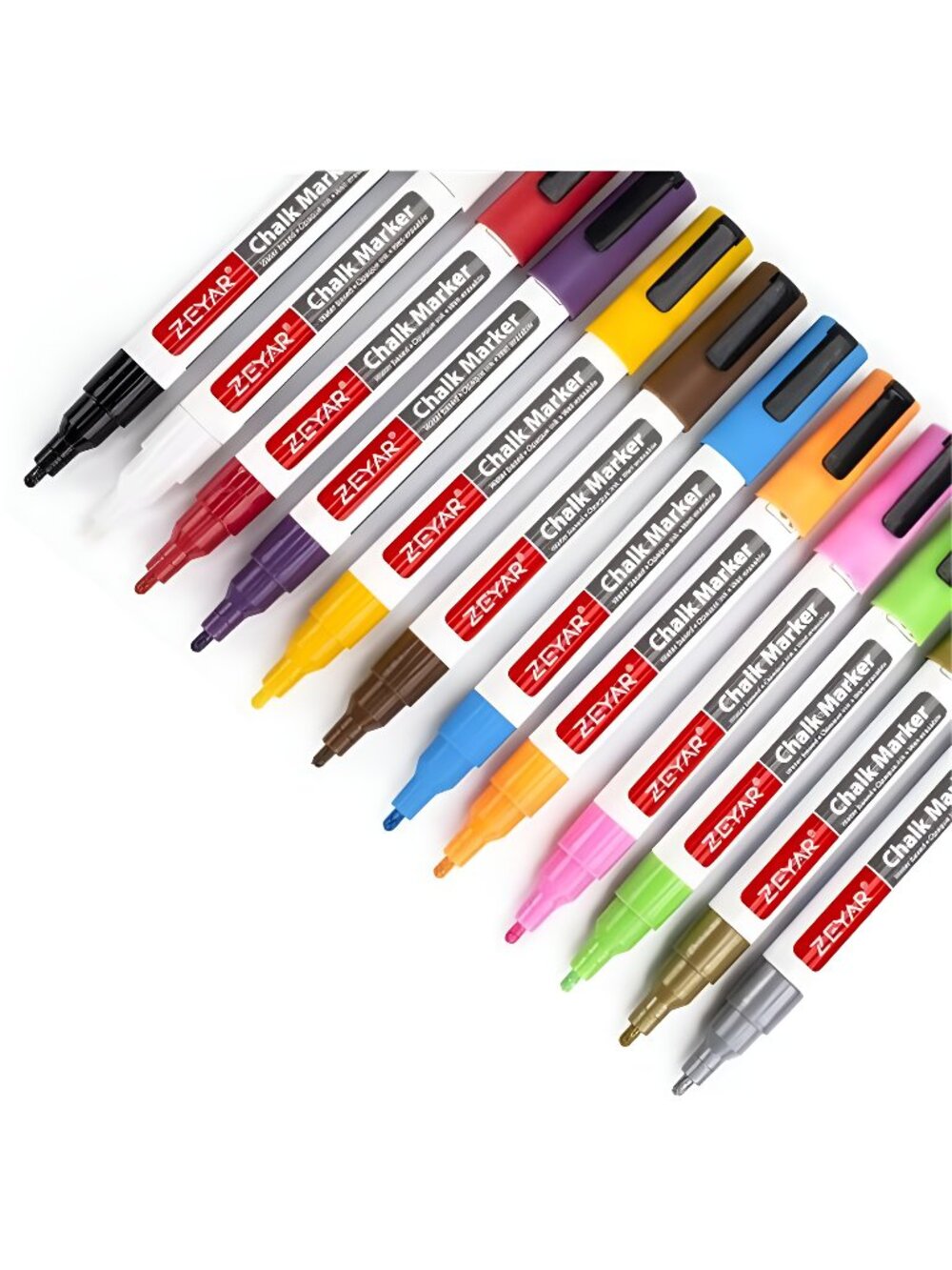 Liquid Chalk Marker-Wet Erase Marker, 12 Colors, Bistro Boards, Windows